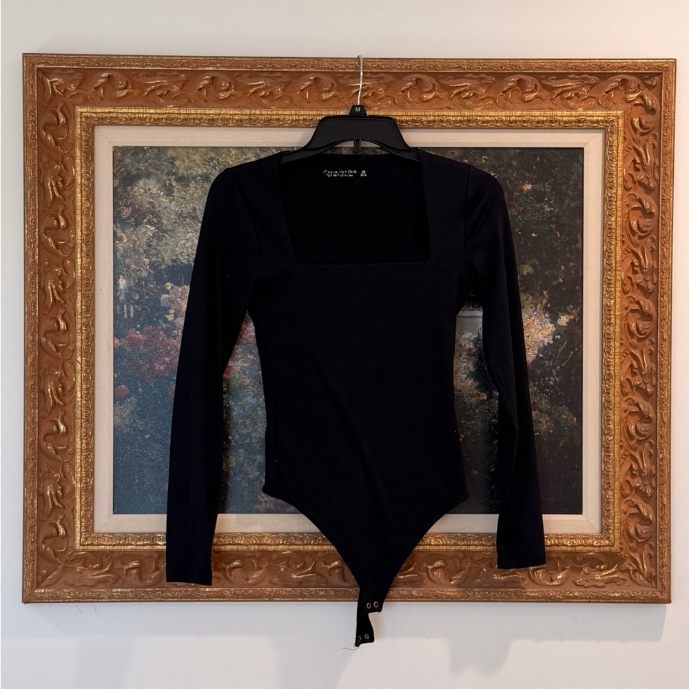 Abercrombie & Fitch Black Square Neck Body Suit